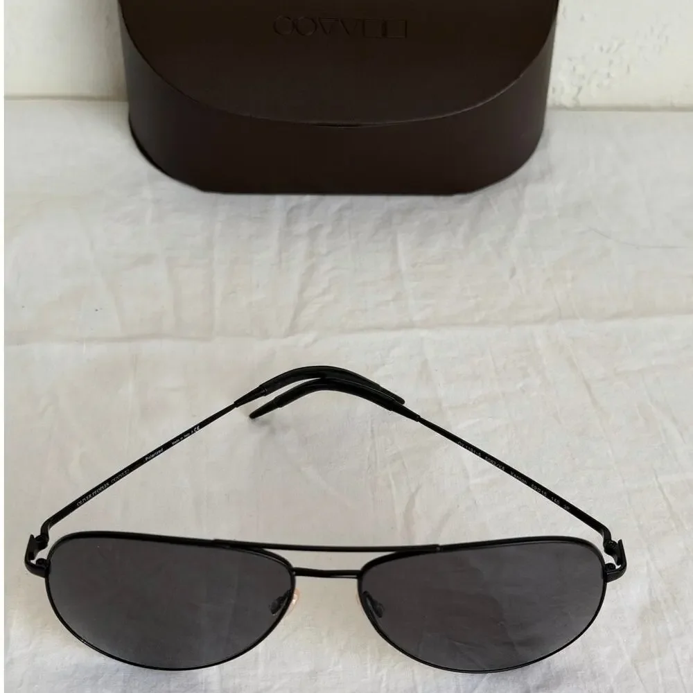 Oliver Peoples Kannon Polarized Aviators OV1191-S Black Chrome + Dark Grey Lens